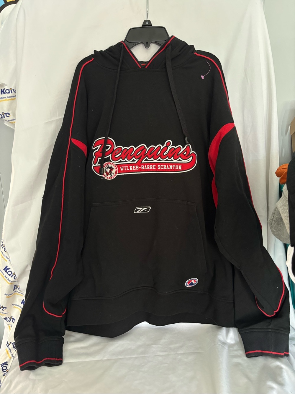 Vintage Hoodie Mens AHL Reebok Penguins Wilkes-Barre Scranton Pullover Hoodie